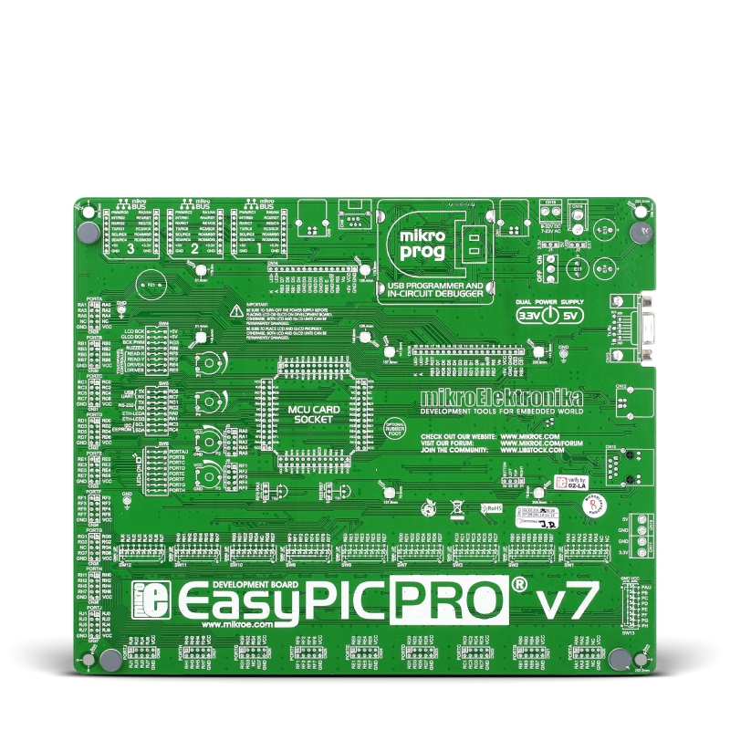 EasyPIC PRO v7 - 80/100-pin PIC Development Board with Debugger