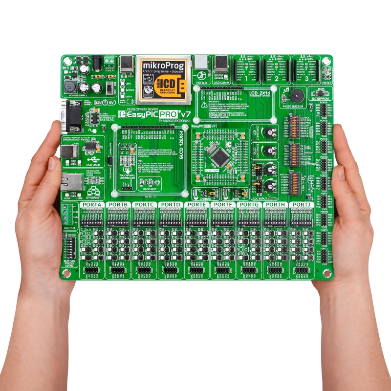 EasyPIC PRO v7 - 80/100-pin PIC Development Board with Debugger