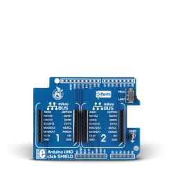 Mikroe Arduino UNO click shield front Mikroe Arduino UNO click shield front