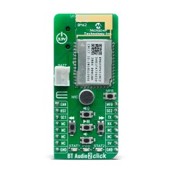 Shop Click Boards Wireless Connectivity BT/BLE BT Audio 2 Click Front Shop Click Boards Wireless Connectivity BT/BLE BT Audio 2 Click Front