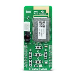 Shop Click Boards Wireless Connectivity BT/BLE BT Audio 3 Click Front Shop Click Boards Wireless Connectivity BT/BLE BT Audio 3 Click Front