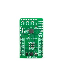 CDC Click – Featuring PCAP04 Capacitance-to-Digital Converter - Front CDC Click – Featuring PCAP04 Capacitance-to-Digital Converter - Front