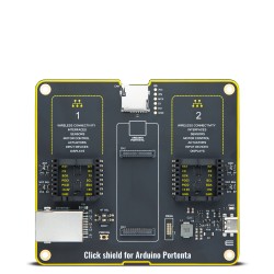 Shop Click Boards Click Shields Click shield for Arduino Portenta Front Shop Click Boards Click Shields Click shield for Arduino Portenta Front