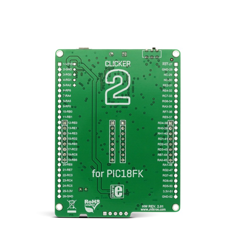 Clicker 2 for PIC18FK back Clicker 2 for PIC18FK back