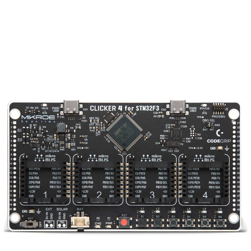 Shop Starter Boards ARM (32-bit) Clicker 4 for STM32F3 Front Shop Starter Boards ARM (32-bit) Clicker 4 for STM32F3 Front