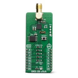 GNSS ZOE Click board featuring ZOE-M8Q GPS module - Front GNSS ZOE Click board featuring ZOE-M8Q GPS module - Front