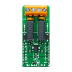 Hall Switch 2 Click featuring MHA100KN for precise position and speed sensing - Front Hall Switch 2 Click featuring MHA100KN for precise position and speed sensing - Front