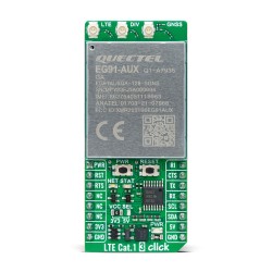 Shop Click Boards Wireless Connectivity GSM/LTE LTE Cat.1 3 Click (for Australia) Front Shop Click Boards Wireless Connectivity GSM/LTE LTE Cat.1 3 Click (for Australia) Front