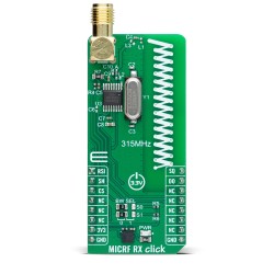 MICRF RX Click Featuring MICRF220 for Wireless RF Signal Reception - Front MICRF RX Click Featuring MICRF220 for Wireless RF Signal Reception - Front