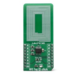 NFC Tag 4 Click board featuring ST25DV16K NFC/RFID tag IC - Front NFC Tag 4 Click board featuring ST25DV16K NFC/RFID tag IC - Front