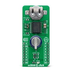 nvSRAM 3 Click with CY14B101I Non-Volatile SRAM Module - Front nvSRAM 3 Click with CY14B101I Non-Volatile SRAM Module - Front