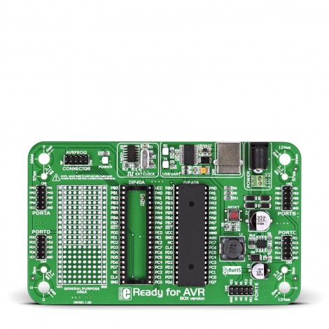 Mikroe Ready for AVR Board front Mikroe Ready for AVR Board front