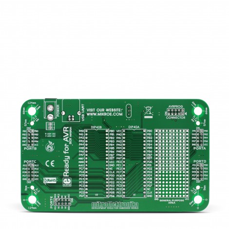 Mikroe Ready for AVR Board back Mikroe Ready for AVR Board back