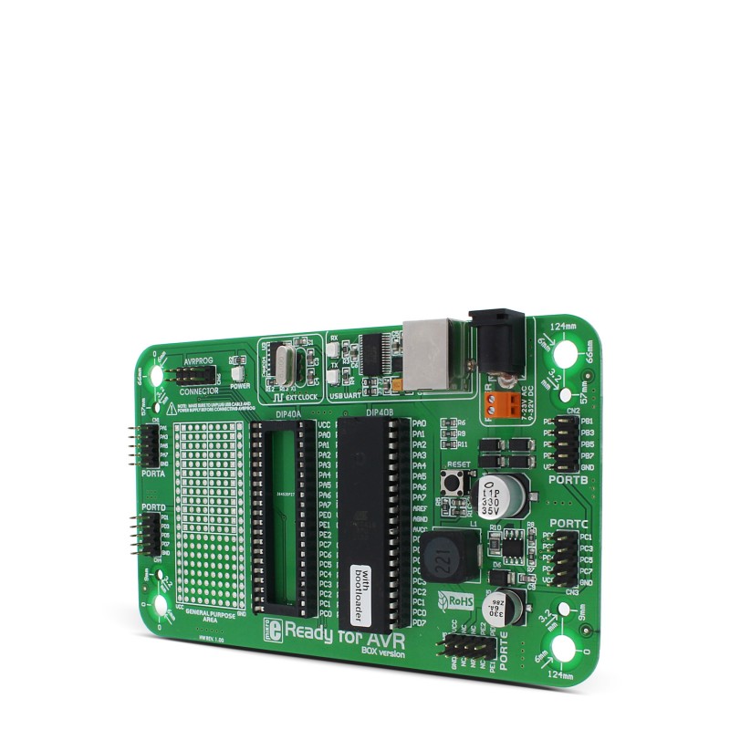 Mikroe Ready for AVR Board side Mikroe Ready for AVR Board side