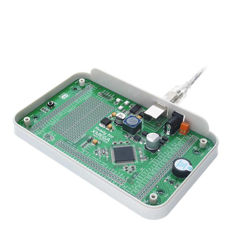 Mikroe Ready for XMEGA Board in position Mikroe Ready for XMEGA Board in position