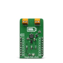 Single Cell Click board featuring MCP16251 boost regulator - Front  Single Cell Click board featuring MCP16251 boost regulator - Front