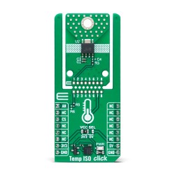 Temp ISO Click Featuring ISOTMP35-Q1 for Isolated Temperature Sensing - Front Temp ISO Click Featuring ISOTMP35-Q1 for Isolated Temperature Sensing - Front
