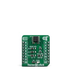 Thermo 15 Click board featuring NCT75 high-precision temperature sensor - Front Thermo 15 Click board featuring NCT75 high-precision temperature sensor - Front