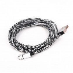 USB Cable 2m Braided (Type A-Micro B) black and white USB Cable 2m Braided (Type A-Micro B) black and white