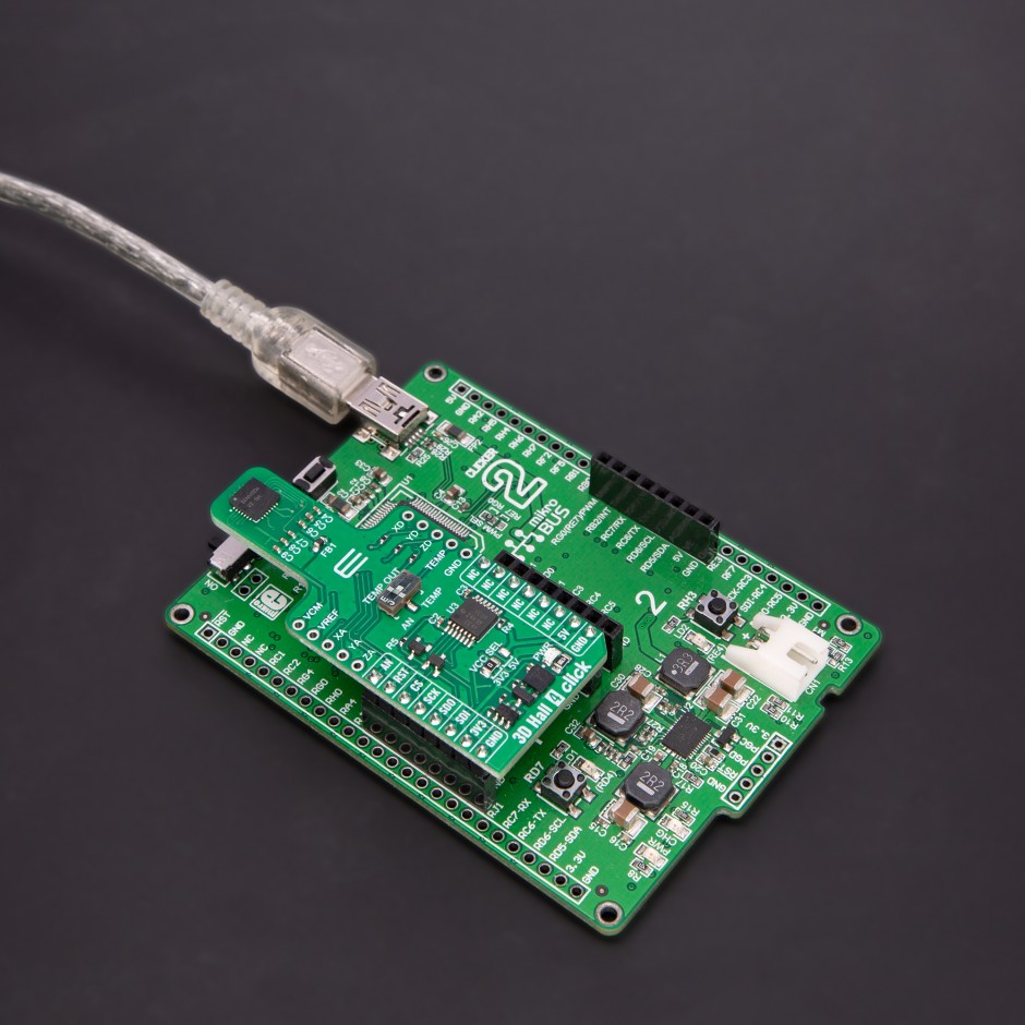 3D Hall 4 Click with SENM3Dx Magnetic Sensor