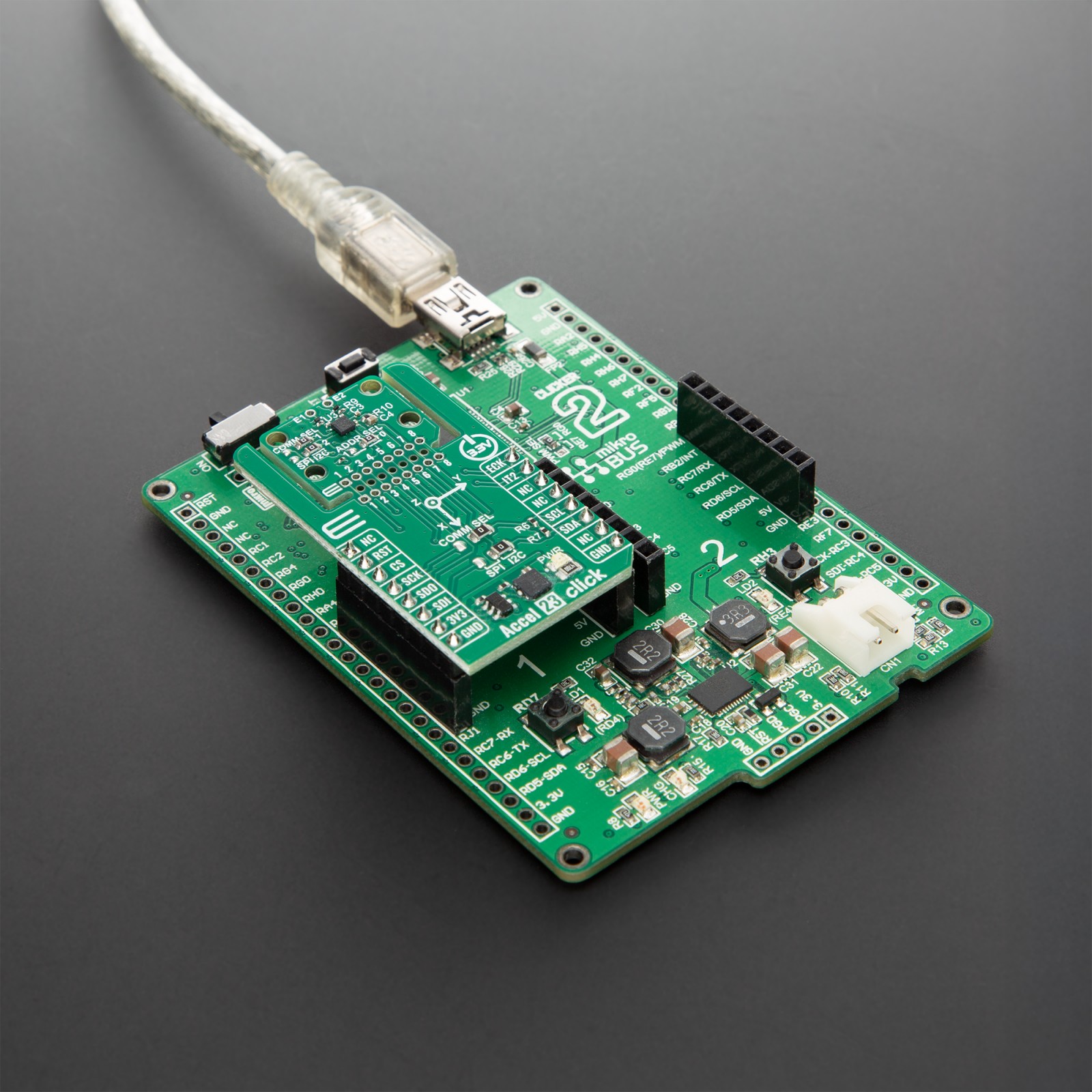 Micro Click Accelerometer Accel 23 Click - Intelligent 3-axis accelerometer | MIKROE-6664