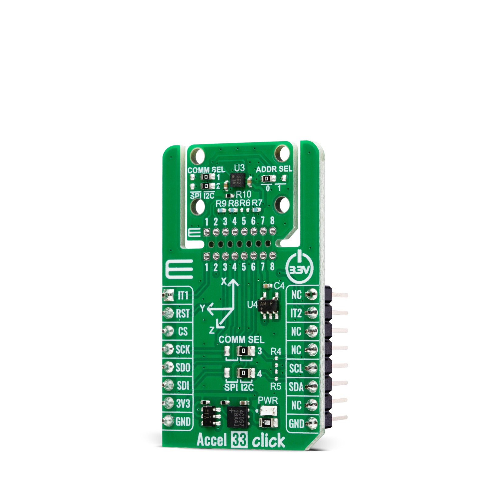 Micro Click Accelerometer Accel 33 Click - Kionix™ MEMS Accelerometer | MIKROE-6629