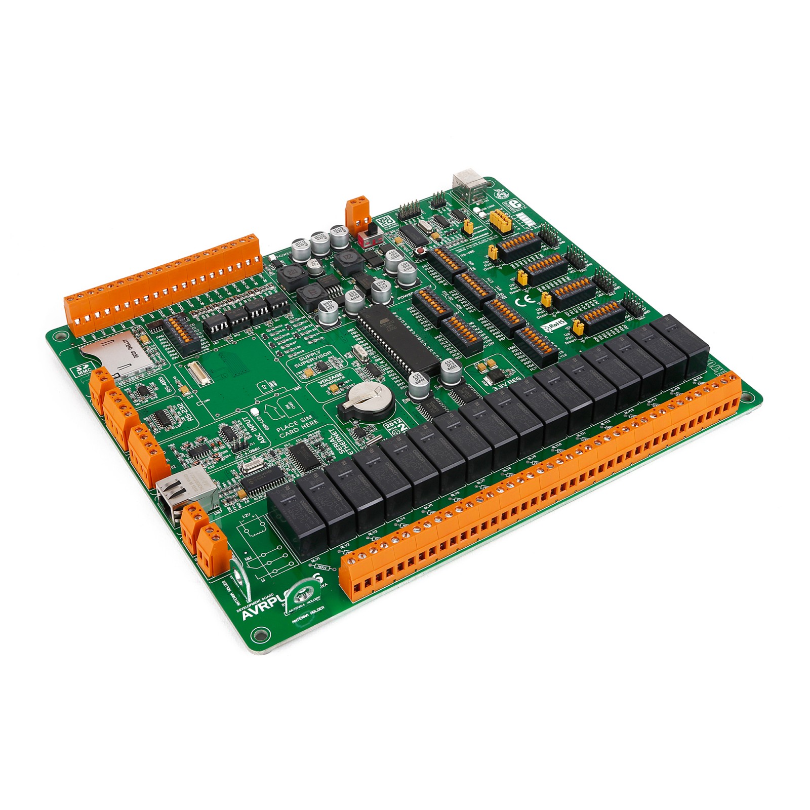 AVRPLC16 v6 - AVR PLC Development Board with 16 relays