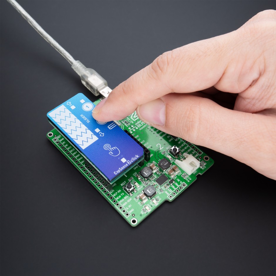CapSense 2 Click with CAP1114 Capacitive Touch Sensor