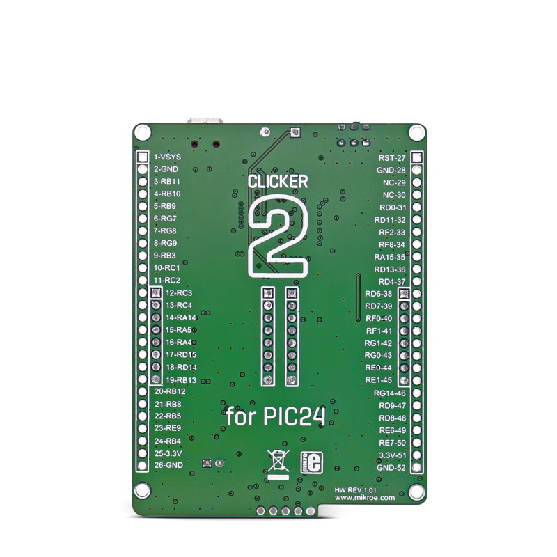 Clicker 2 for PIC24 Development Board - MikroElektronika