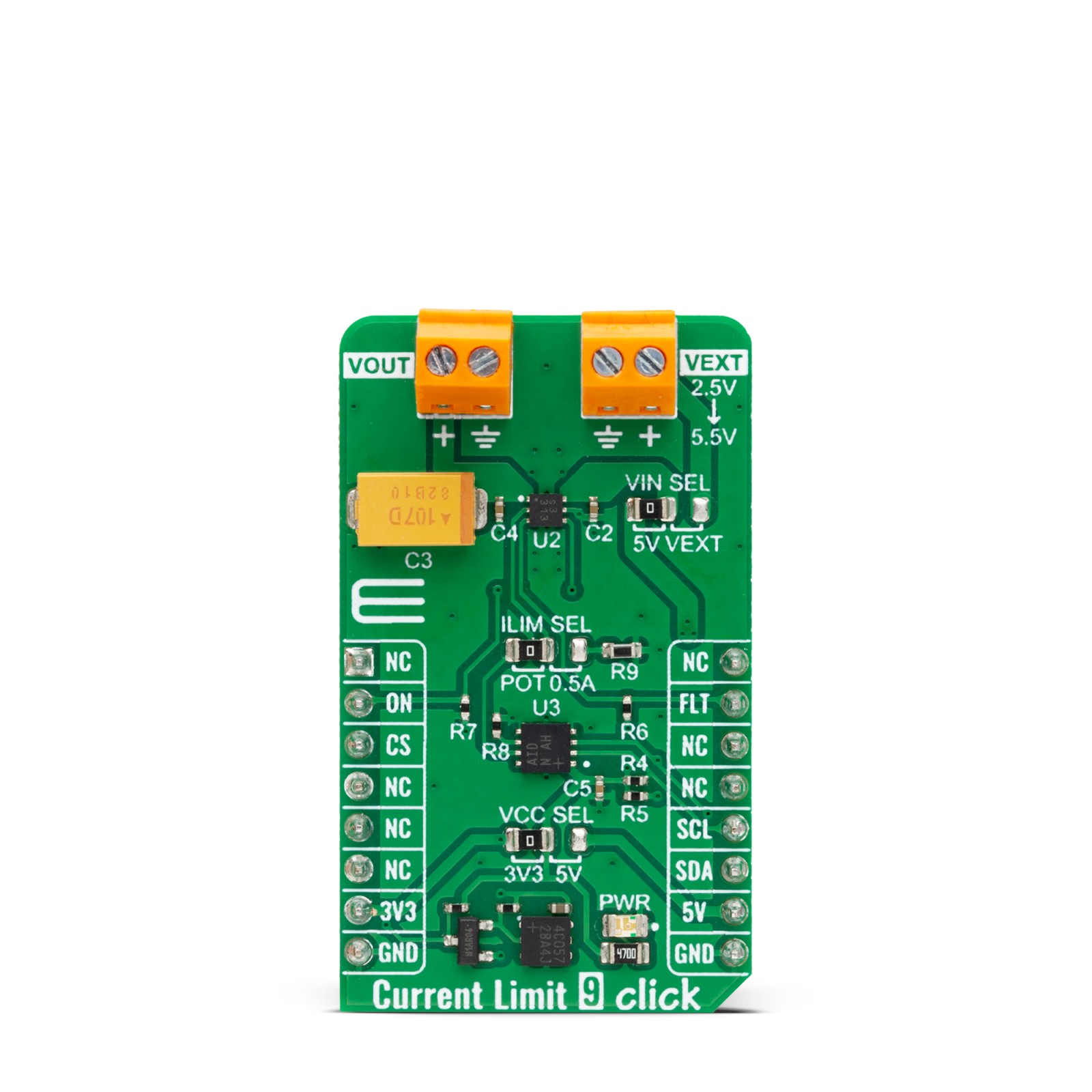 Current Limit 9 Click with NPS4053 Power Switch