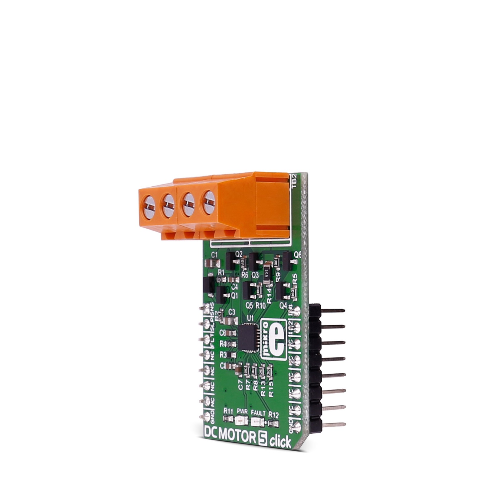 DC MOTOR 5 click carrying the DRV8701 brushed DC motor gate driver