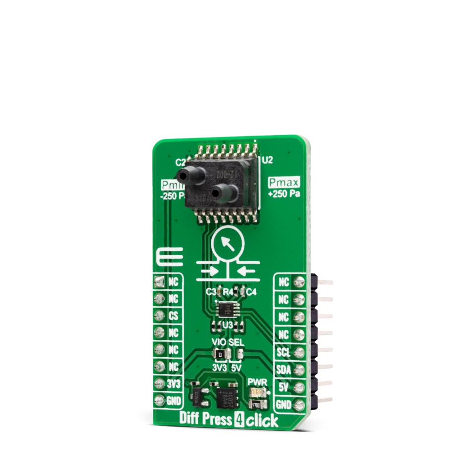Diff Press 4 Click with SM9336-BCE-S-250-000 Pressure Sensor