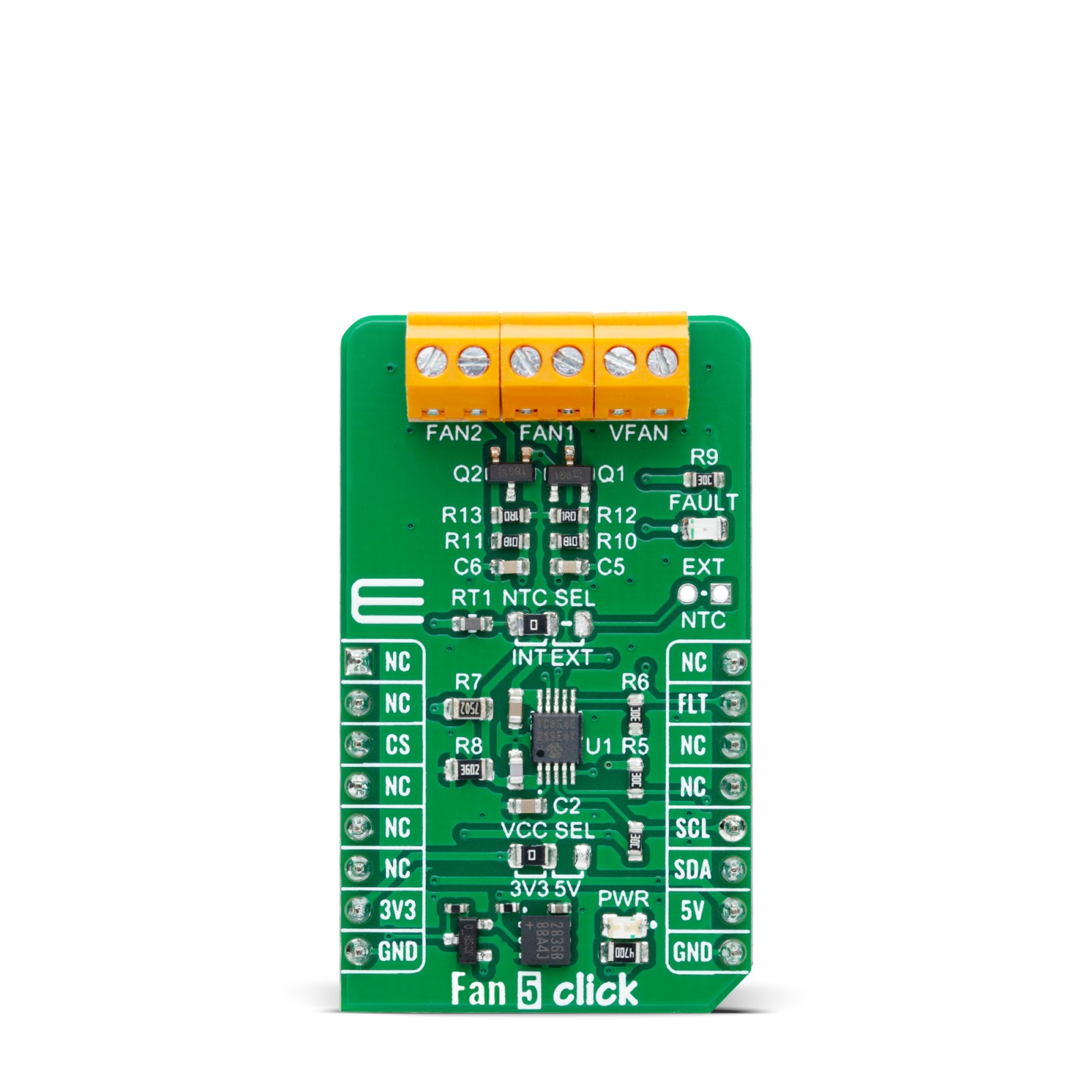Fan 5 Click with TC654 PWM Fan Controller