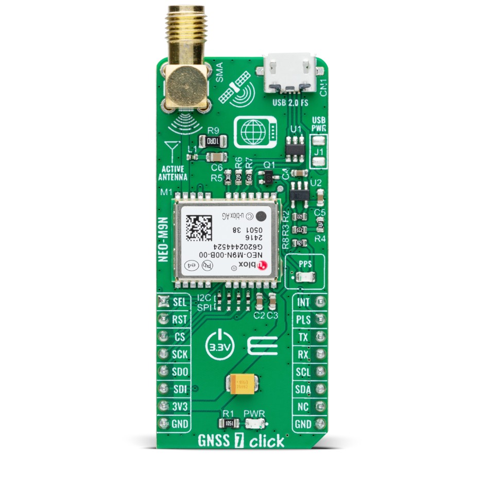NEO-M9N GNSS Module – GNSS 7 Click for Precision Positioning