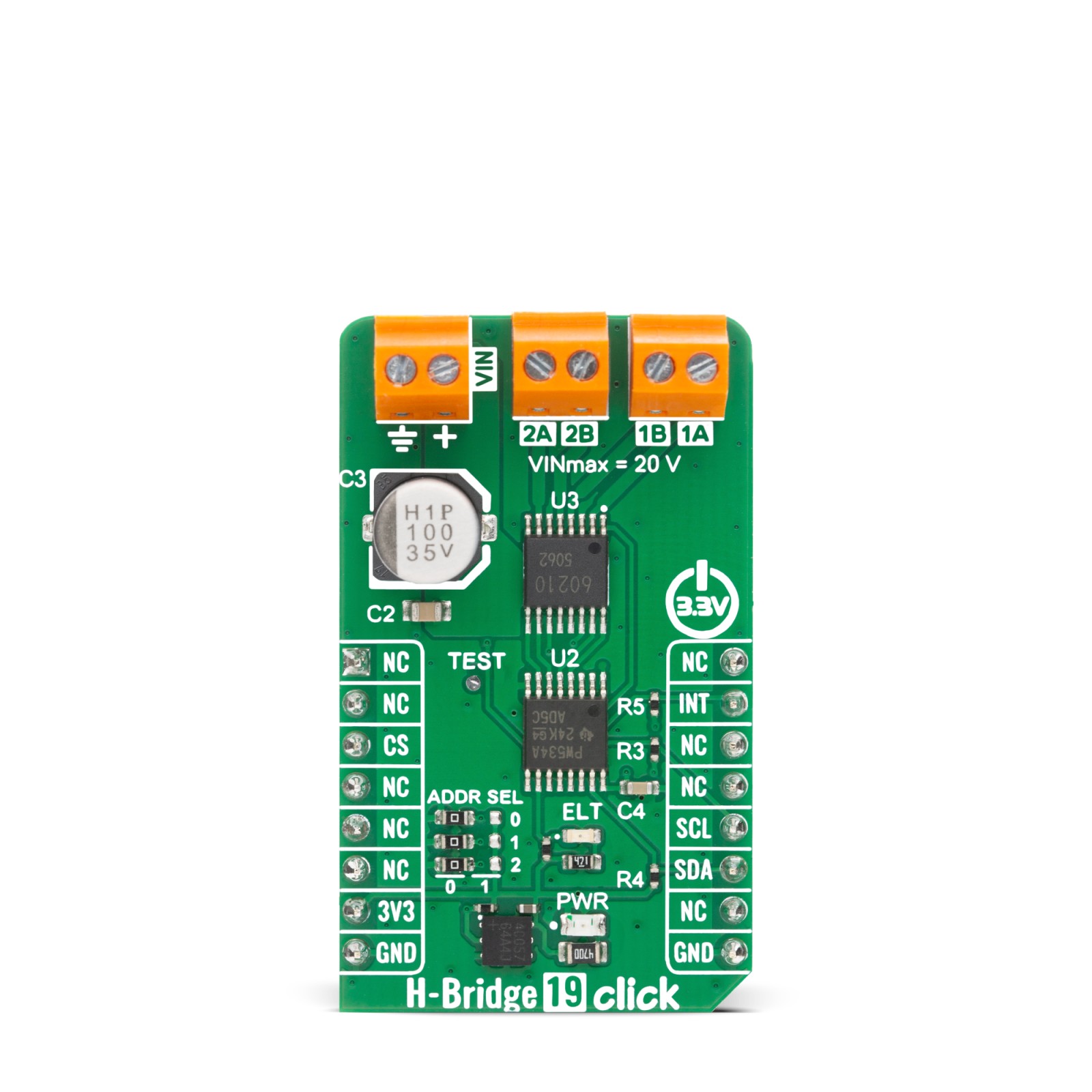 デバイスワークス HARE BRIDGE H-Bridge 19 Click - Dual Motor Driver | MIKROE-7004
