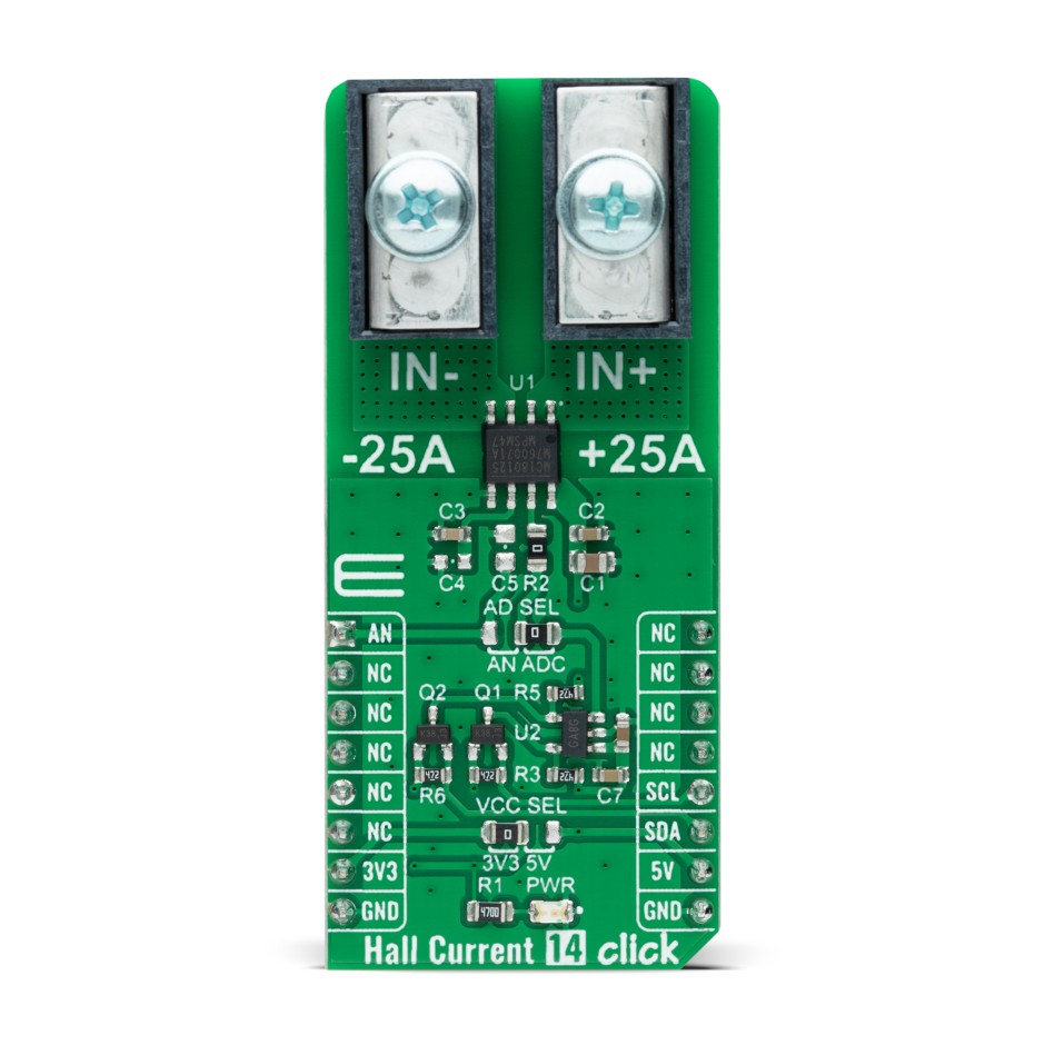 Hall Current 14 Click | MCS1801 Current Sensor