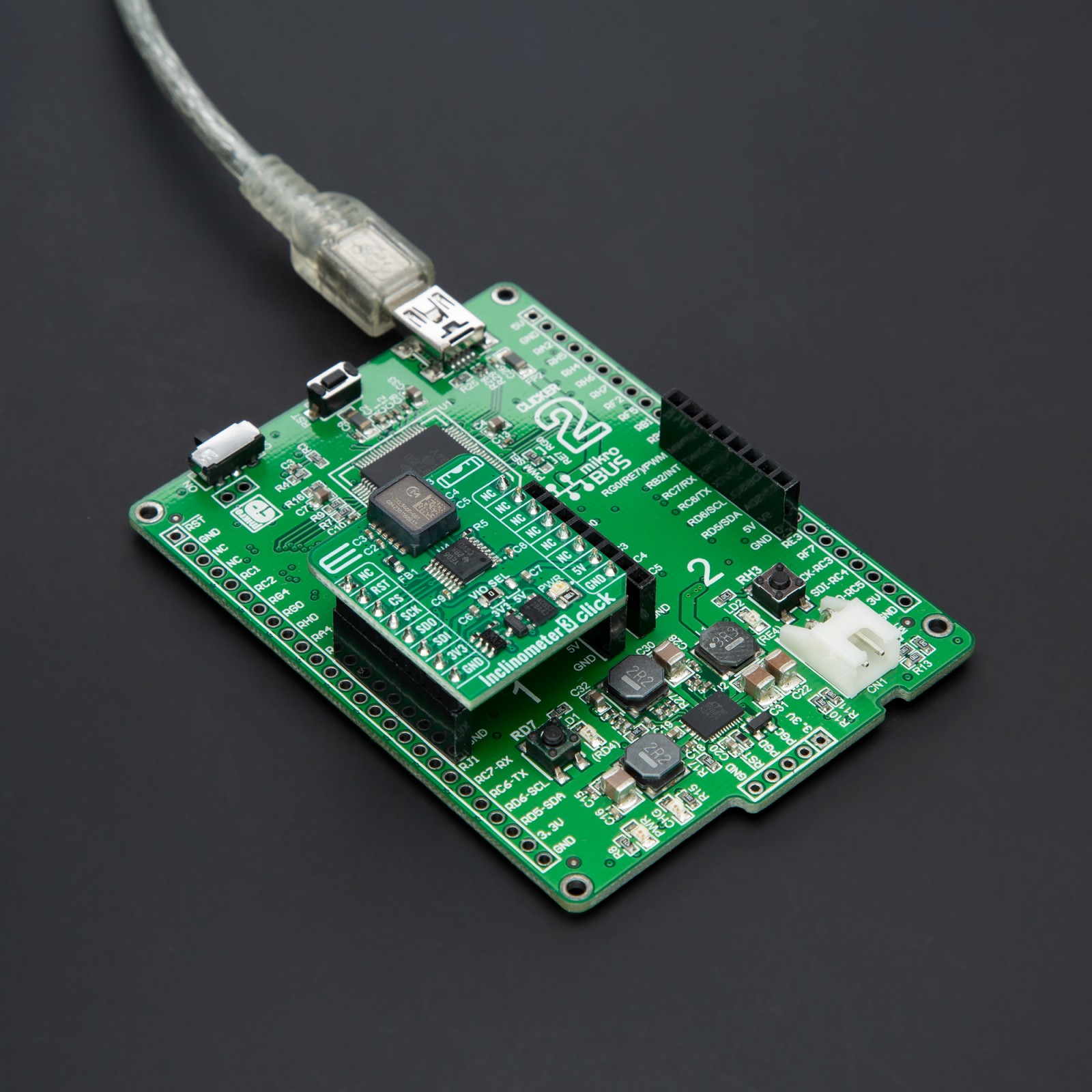 Inclinometer 3 Click with SCL3400-D01 Tilt Sensor