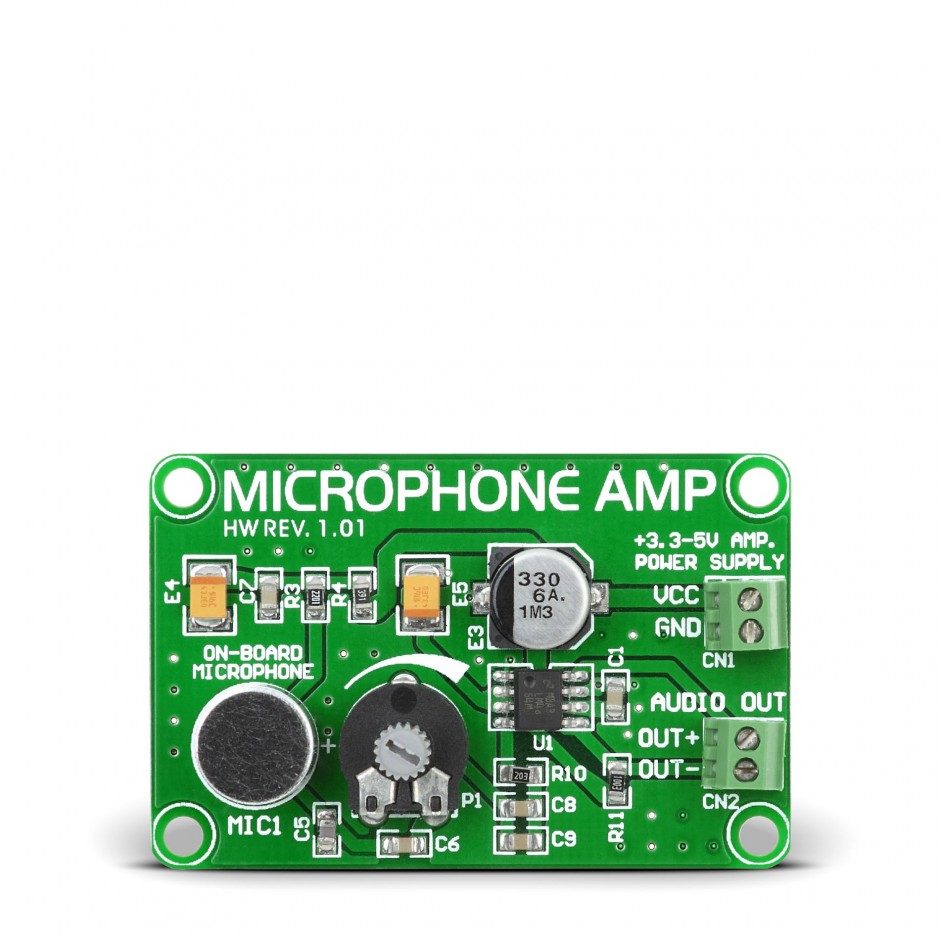 Microphone AMP - Board with LM4864 Microphone Preamplifier