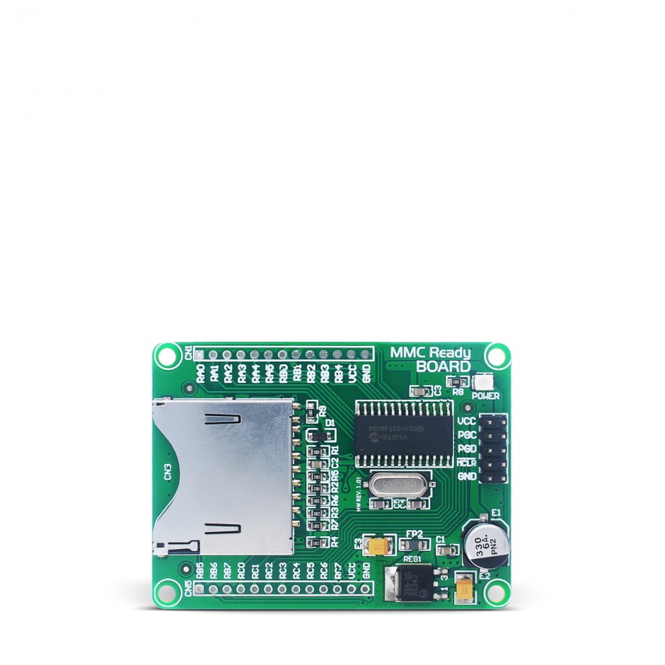 MMC Ready Board MMC/SD card slot and PIC18F252 on a single PCB