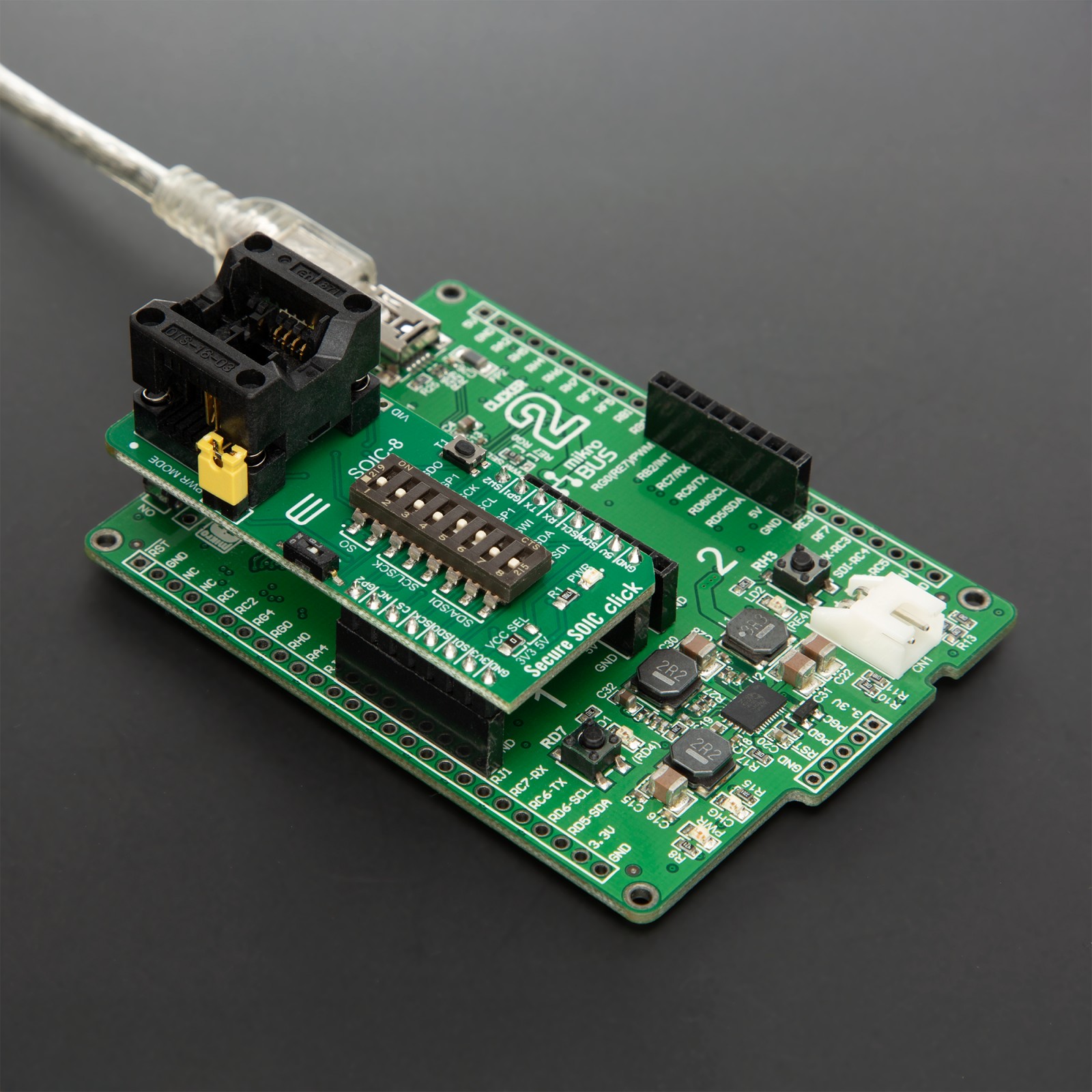 Secure Open Click Secure SOIC Click for OTS-8(16)-1.27-03 Devices