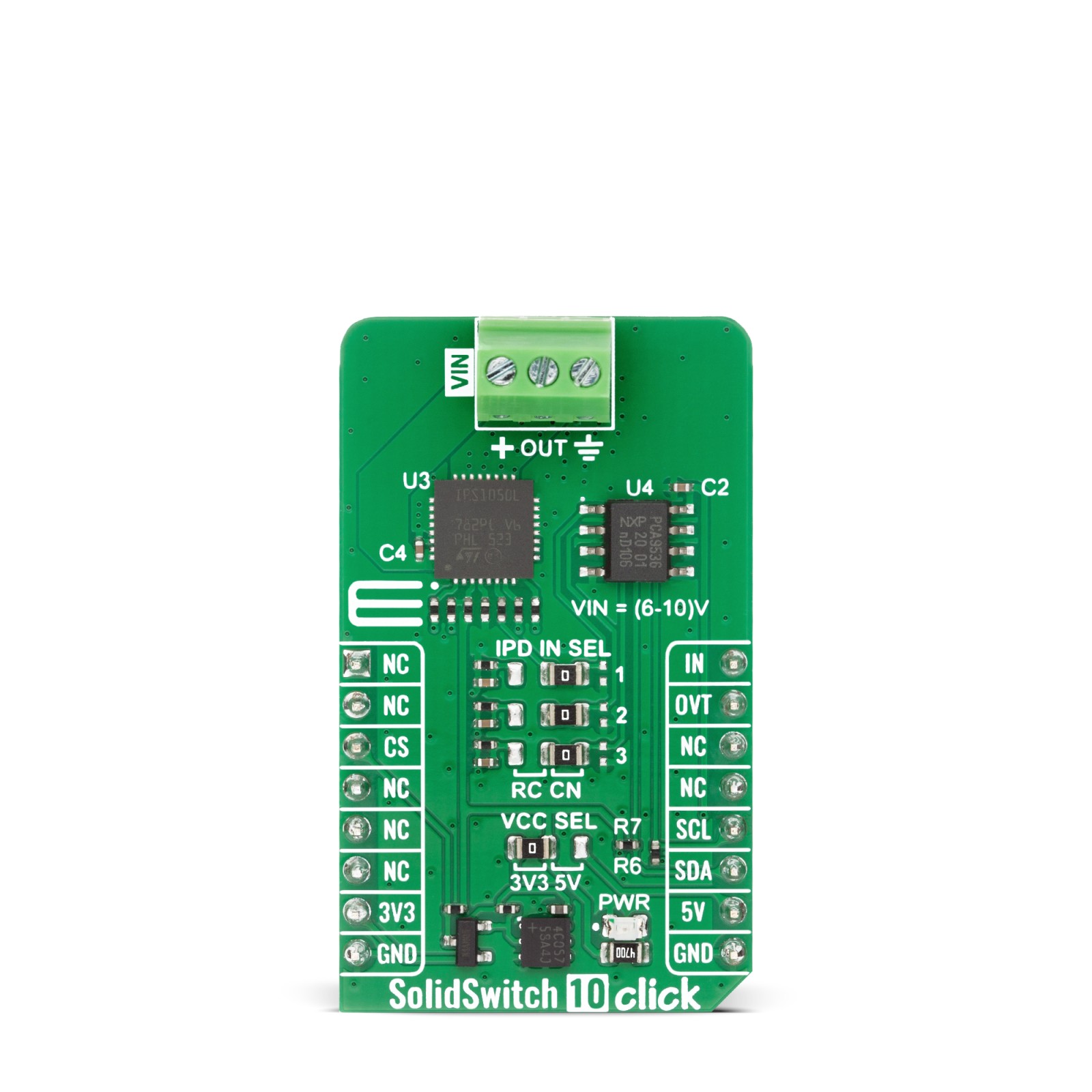 Simple Click Switch SolidSwitch 10 Click - Low-Side Smart Load Switch | MIKROE-6864