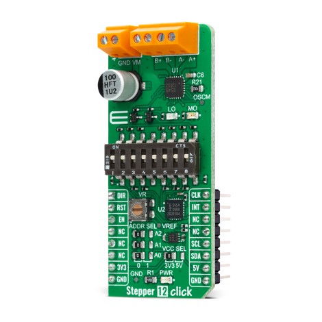 Stepper 12 Click with TB67S549FTG Stepper Motor Driver