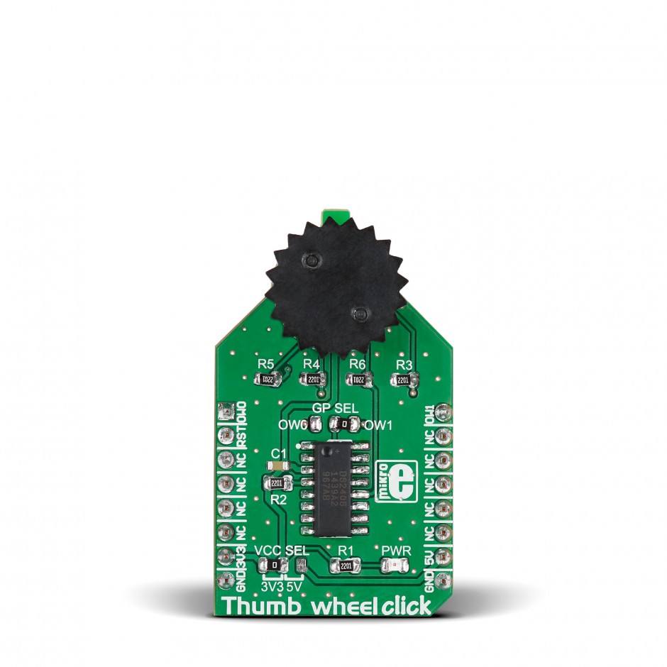 Thumbwheel click board with 10position rotary switch